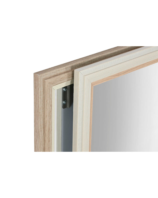 Home ESPRIT wall mirrors in beige, brown, and gray, set of four, with rectangular shape and dimensions 66x2x92 cm and 70x2x97 cm.