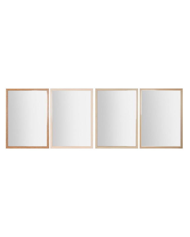 Set of four Home ESPRIT wall mirrors with beige, brown, and gray frames, measuring 66x2x92 cm, for home decor.