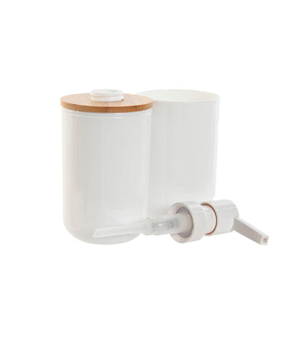Home ESPRIT bamboo soap dish for bathroom and kitchen, natural bamboo, 7x7x16 cm, durable and stylish bathroom accessory