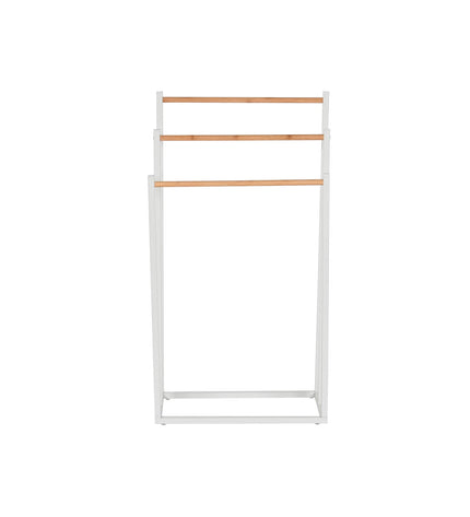 Home ESPRIT standing towel rack in white metal and bamboo, 45x22x85 cm, ideal for bathroom organization