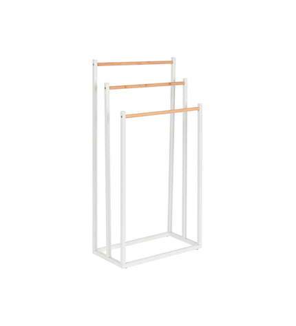 Home ESPRIT freestanding towel rack in natural bamboo and metal, 45x22x85 cm, for bathroom organization and decor.