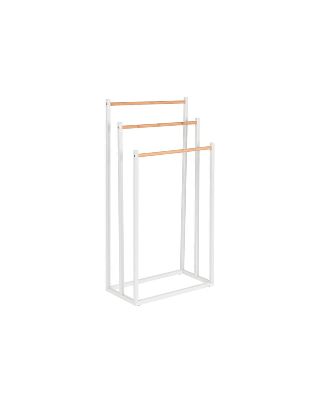 Home ESPRIT freestanding towel rack in natural bamboo and metal, 45x22x85 cm, for bathroom organization and decor.