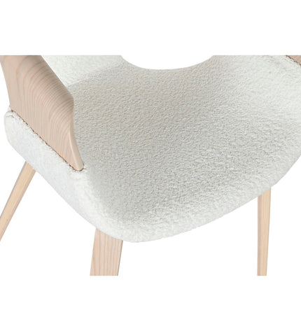 Home ESPRIT keukenstoel in wit polyester with houten frame, measuring 55.5 x 67.5 x 80.5 cm, modern dining chair.