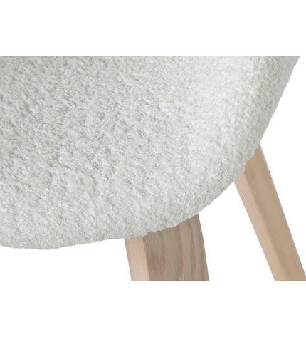 White Home ESPRIT kitchen chair with polyester upholstery and wooden legs, measuring 55.5 x 67.5 x 80.5 cm.