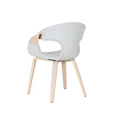 Home ESPRIT keukenstoel in grijs polyester met houten poten, 55.5 x 67.5 x 80.5 cm, modern huis en koken meubel