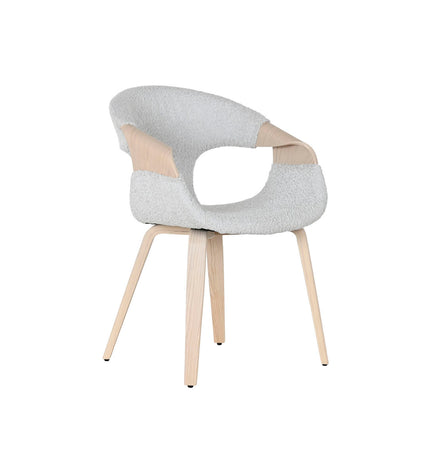 Home ESPRIT keukenstoel in grijs polyester met houten frame, 55.5 x 67.5 x 80.5 cm, modern huis en koken meubilair.