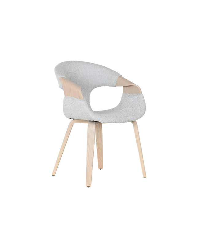 Home ESPRIT keukenstoel in grijs polyester met houten frame, 55.5 x 67.5 x 80.5 cm, modern huis en koken meubilair.
