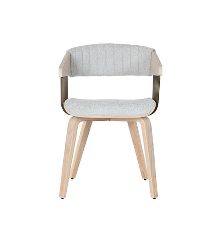 Home ESPRIT keukenstoel in grijs polyester met houten frame, 51x55x76.5 cm, modern huis en koken meubilair
