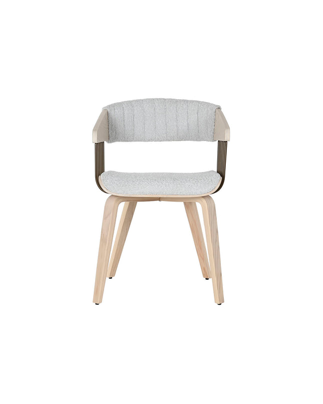 Home ESPRIT keukenstoel in grijs polyester met houten frame, 51x55x76.5 cm, modern huis en koken meubilair