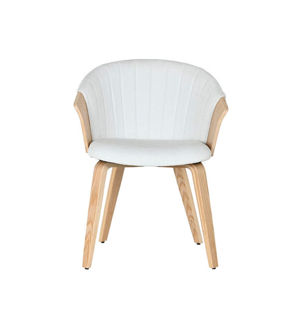 Home ESPRIT keukenstoel in wit polyester met houten frame, 60 x 57.5 x 79 cm, geschikt voor huis en koken meubel.