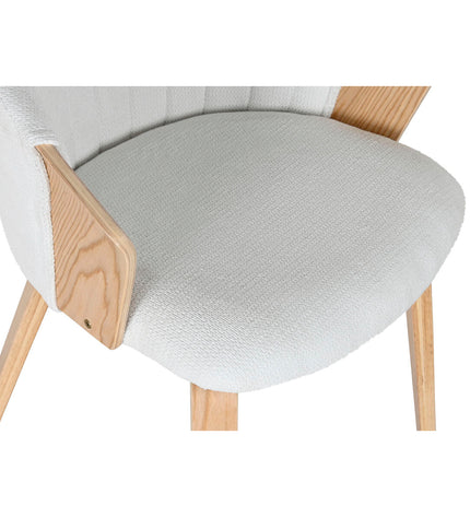 Home ESPRIT keukenstoel in wit polyester met houten frame, 60x57.5x79 cm, modern huis en koken meubilair.