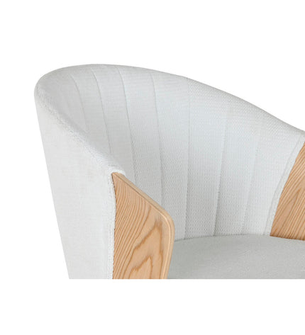 Home ESPRIT keukenstoel in wit polyester met houten frame, 60 x 57.5 x 79 cm, modern huis en koken meubilair
