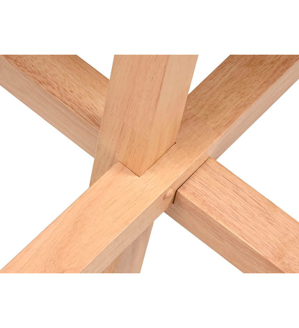 Home ESPRIT eettafel in natuurlijk hout and rubber, 137x137x75 cm, modern dining table with clean lines and natural finish.