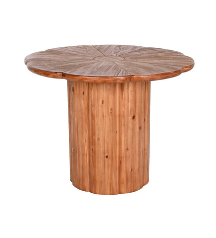 Home ESPRIT eettafel in natuurlijk hout, 100x100x77 cm, modern dining table with a sleek wooden surface.