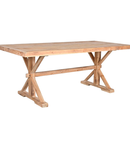 Home ESPRIT eettafel in natuurlijk hout, 200x100x80 cm, with a sturdy rectangular tabletop and wooden legs.