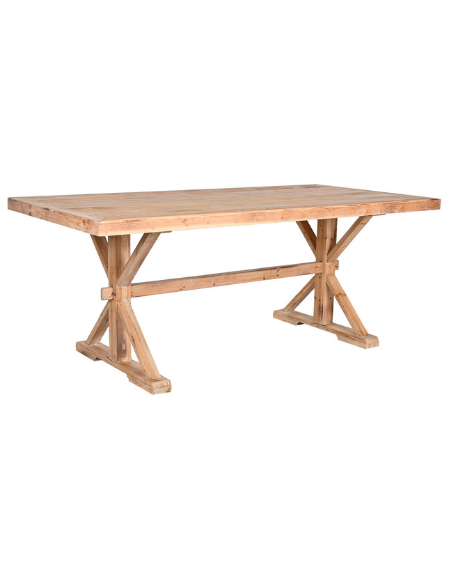 Home ESPRIT eettafel in natuurlijk hout, 200x100x80 cm, with a sturdy rectangular tabletop and wooden legs.