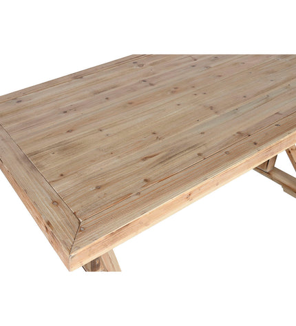 Home ESPRIT eettafel in natuurlijk hout, 200x100x80 cm, with a smooth rectangular surface and sturdy legs.