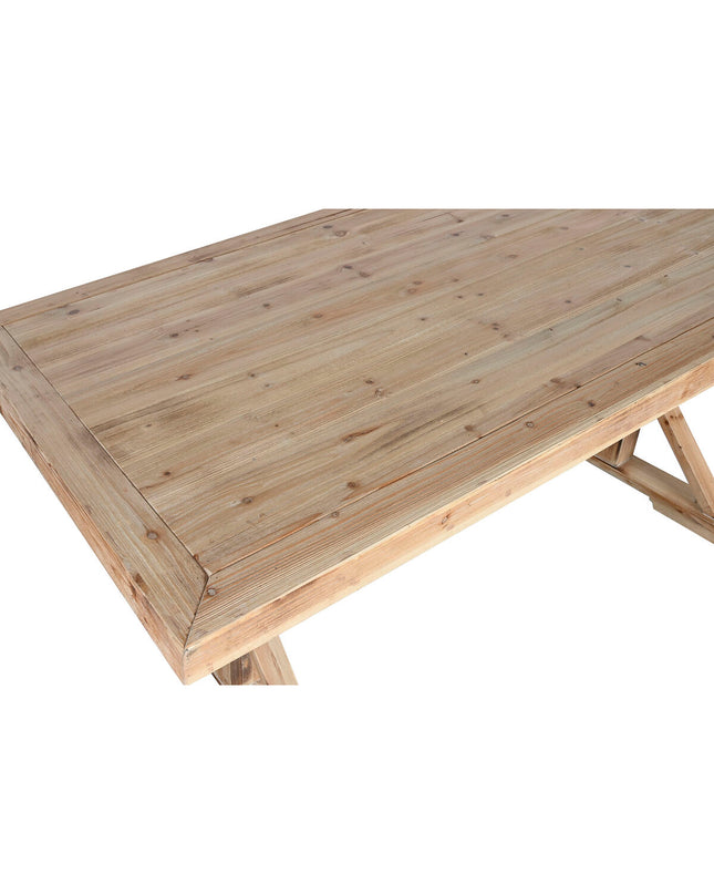 Home ESPRIT eettafel in natuurlijk hout, 200x100x80 cm, with a smooth rectangular surface and sturdy legs.