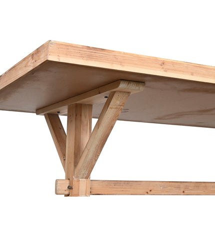 Home ESPRIT eettafel in natuurlijk hout, 200 x 100 x 80 cm, with a sturdy rectangular design and smooth finish.