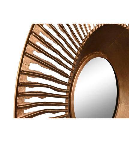 Home ESPRIT Koper Wandspiegel, 70x8.5x70 cm, round copper-framed mirror for home decor and interior decoration.