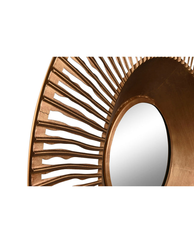 Home ESPRIT Koper Wandspiegel, 70x8.5x70 cm, round copper-framed mirror for home decor and interior decoration.