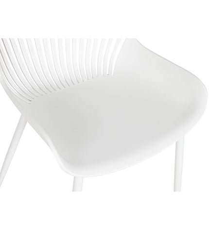White Home ESPRIT chair with wooden legs, measuring 50.5 x 55 x 82 cm, suitable for home and kitchen furniture.