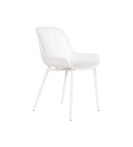Home ESPRIT white chair with wooden legs, measuring 50.5 x 55 x 82 cm, suitable for home and kitchen furniture.