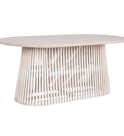 Home ESPRIT Eettafel in wit Mindi hout, 180x100x75 cm, modern dining table with clean lines and natural wood finish.