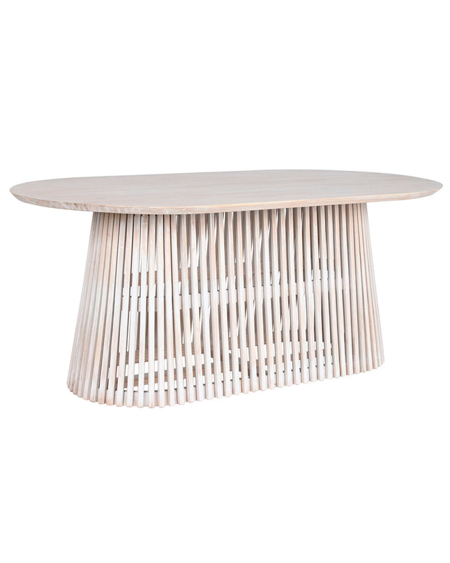 Home ESPRIT Eettafel in wit Mindi hout, 180x100x75 cm, modern dining table with clean lines and natural wood finish.