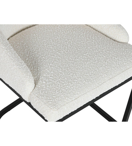 Home ESPRIT kitchen chair in white and black, measuring 54x61x82.5 cm, with a modern design and padded seat.