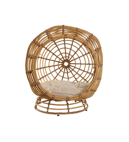 Home ESPRIT hondenbed in wit met natuurlijke synthetische rotan, 60x58x58 cm, for small pets, cozy and stylish pet bedding.
