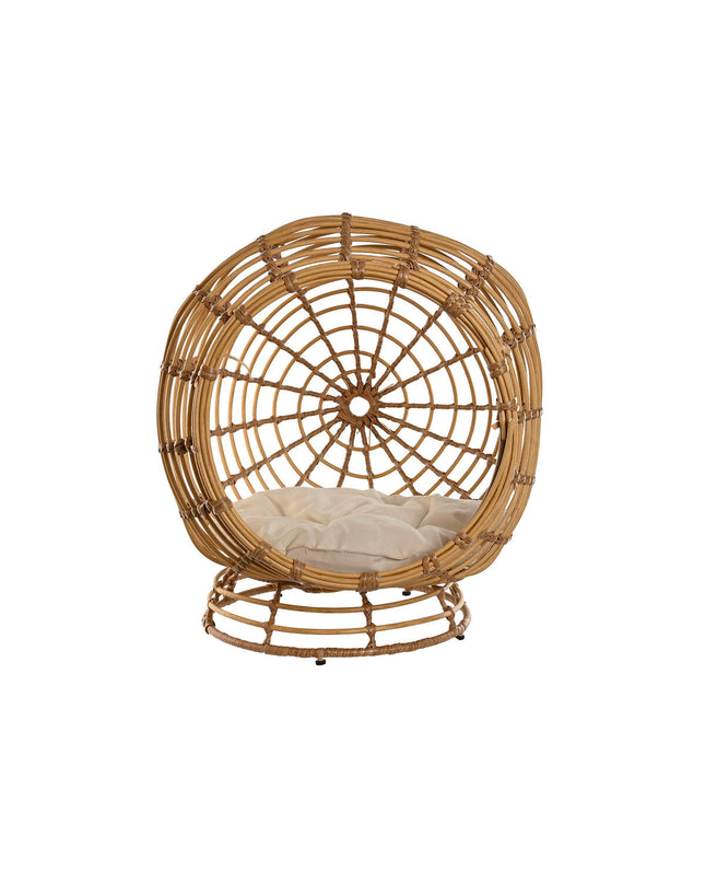 Home ESPRIT hondenbed in wit met natuurlijke synthetische rotan, 60x58x58 cm, for small pets, cozy and stylish pet bedding.