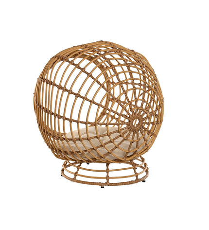 Home ESPRIT hondenbed in wit met natuurlijke synthetische rotan, 60 x 58 x 58 cm, geschikt voor kleine dieren.