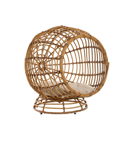 Home ESPRIT hondenbed in natuurlijk synthetisch rotan, 60x58x58 cm, designed for small pets, with a cozy, stylish appearance.