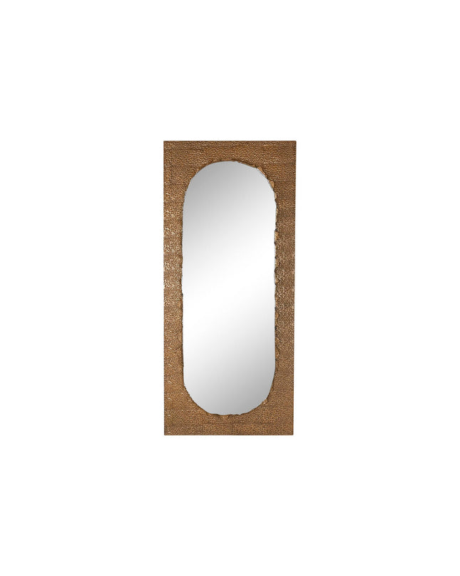 Home ESPRIT gold metal wall mirror, 80x6x180 cm, stylish home decor with sleek frame and modern design.