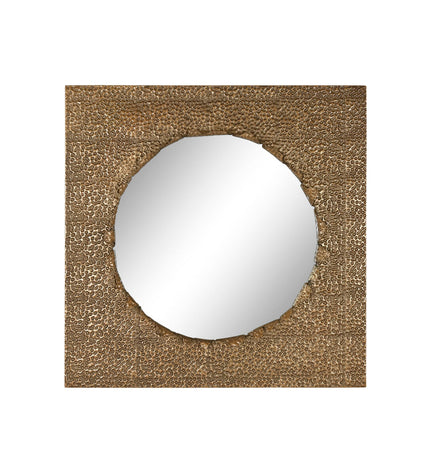 Home ESPRIT gold wall mirror, 80x6x80 cm, with a sleek, modern design, perfect for home decor in the living or bedroom.