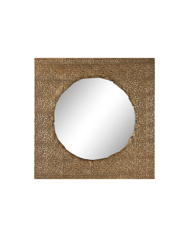 Home ESPRIT gold wall mirror, 80x6x80 cm, with a sleek, modern design, perfect for home decor in the living or bedroom.