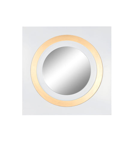 Home ESPRIT gold rectangular wall mirror, 90x4x90 cm, decorative mirror for home decor with sleek design.