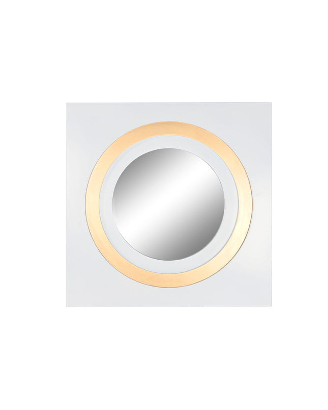 Home ESPRIT gold rectangular wall mirror, 90x4x90 cm, decorative mirror for home decor with sleek design.