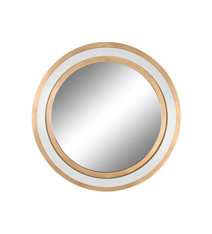 Home ESPRIT gold round wall mirror, 108x5.5x108 cm, with a sleek modern design for home decor.