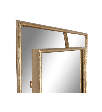 Home ESPRIT golden modern wall mirror, 96 x 5 x 208 cm, with sleek rectangular frame for stylish home decor.