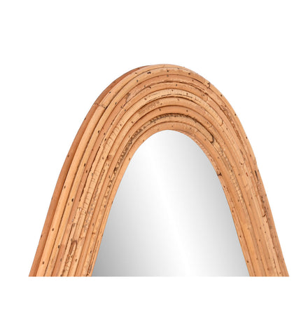 Home ESPRIT crystal and rattan wall mirror with rectangular shape, natural design, measuring 71 x 2.5 x 120.5 cm for home decor.
