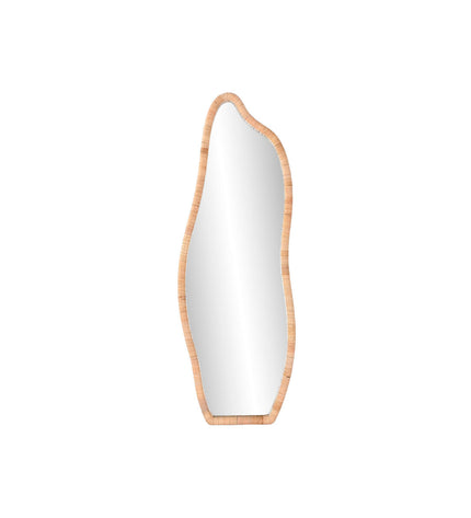 Home ESPRIT natural crystal and rattan round mirror, 52.5x4x150 cm, stylish Scandinavian home decor with a modern design.