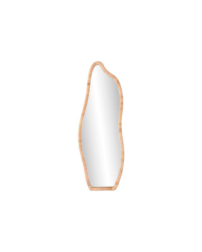 Home ESPRIT natural crystal and rattan round mirror, 52.5x4x150 cm, stylish Scandinavian home decor with a modern design.