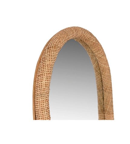 Scandinavian-style Wandspiegel Home ESPRIT Natuurlijk, large round mirror with wooden frame, wall-mounted decor for modern interiors