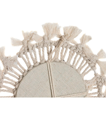 Set of three Home ESPRIT Boho white wall mirrors with 20x20 cm round frames, ideal for home decor and kitchen spaces.