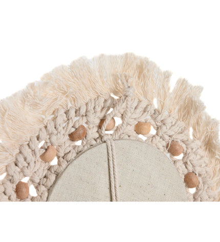 Home ESPRIT boho wall mirror set with three rectangular frames, 20x20 cm, featuring a light-colored wooden finish.