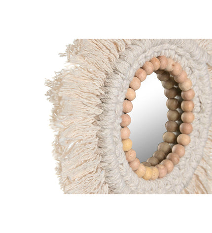 Set van drie Home ESPRIT boho witte spiegels, 20x20 cm, ideaal voor huisdecoratie en interieurontwerp.