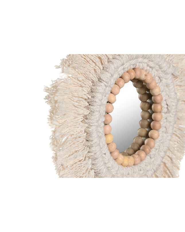 Set van drie Home ESPRIT boho witte spiegels, 20x20 cm, ideaal voor huisdecoratie en interieurontwerp.