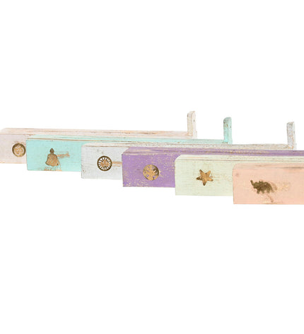 Home ESPRIT essential oil burner in wood finish, 24x4x6 cm, with 12 pieces, used for home decor and aromatherapy.